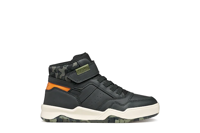 Geox Sneaker »J PERTH BOY« Freizeitschuh mit Kontrastbesätzen, Gummizug und Klettriemchen