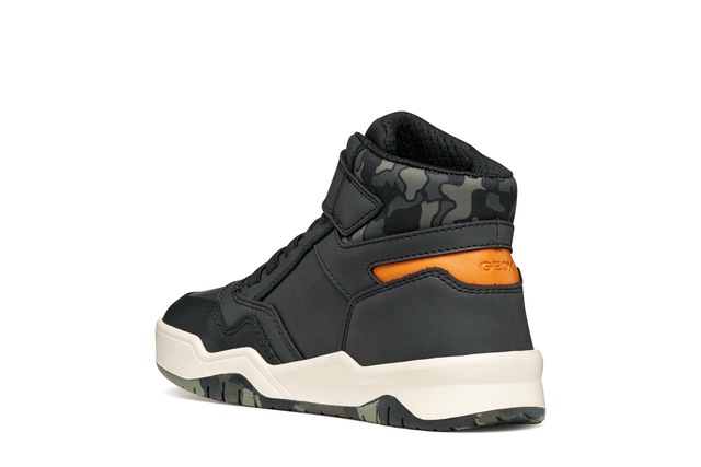Geox Sneaker »J PERTH BOY« Freizeitschuh mit Kontrastbesätzen, Gummizug und Klettriemchen