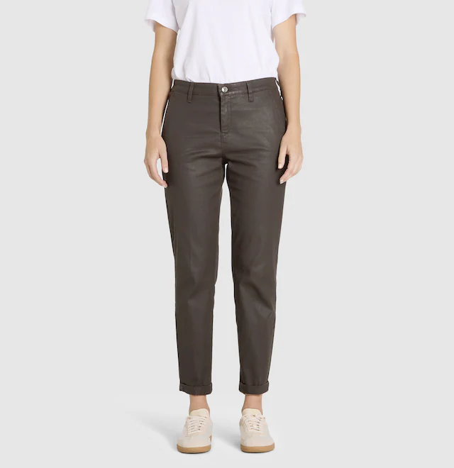 MAC Chinohose »CHINO turn up« Leder-Optik