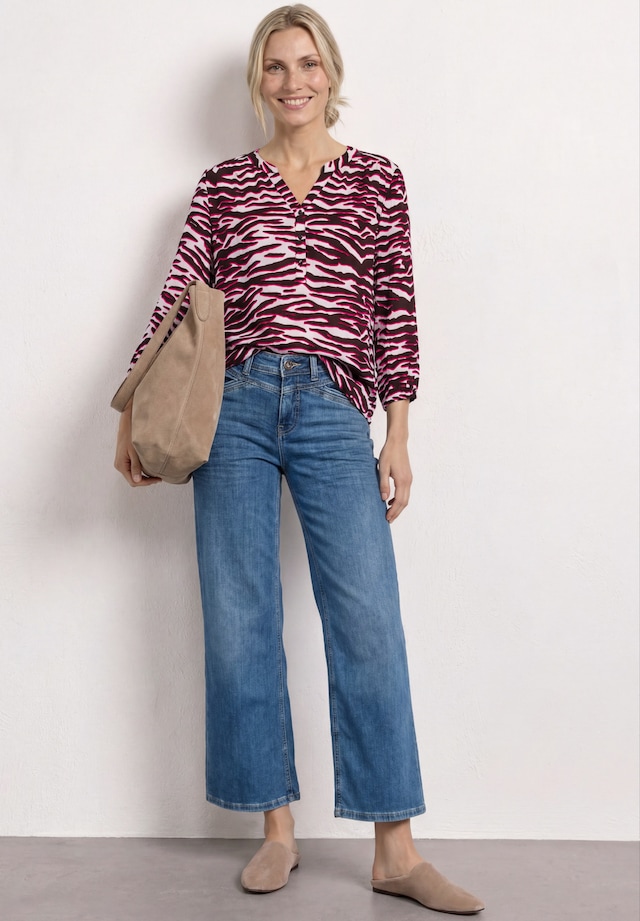 STREET ONE 3/4-Arm-Shirt mit Strukturmix