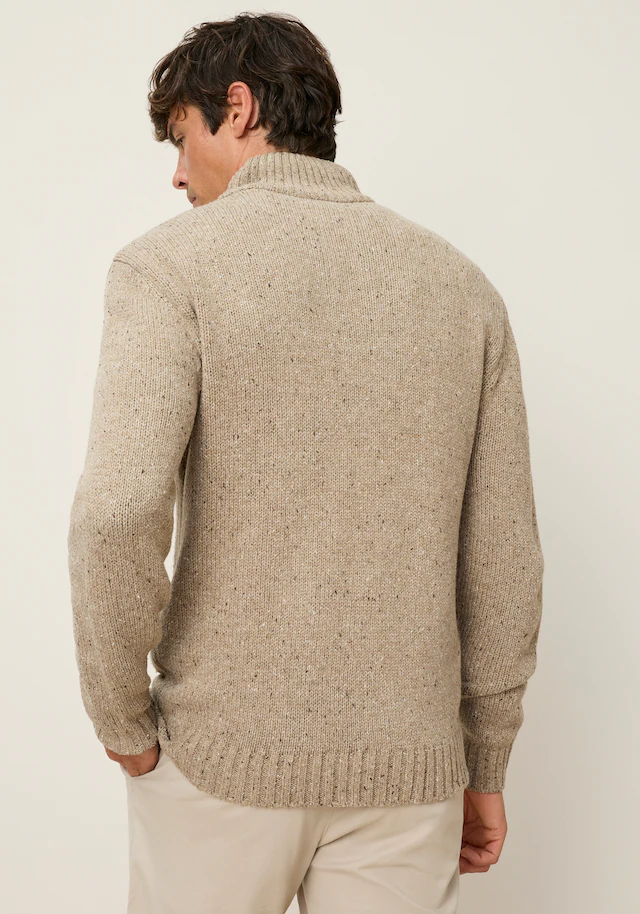 Man's World Troyer »Neue Kollektion! Melange Garn mit farbigen Akzenten« mit Langarm, aus Strick mit Baumwolle, Regular Fit