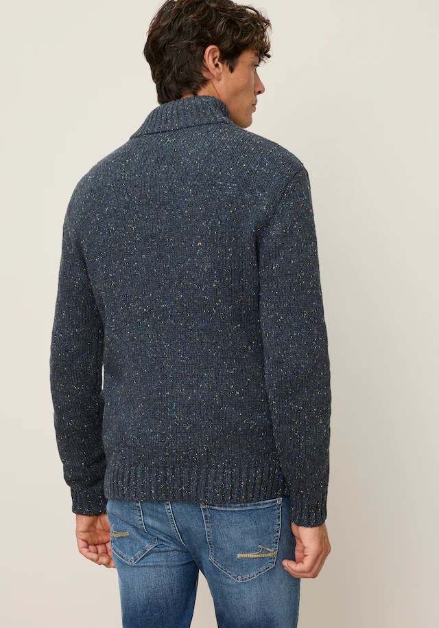 Man's World Troyer »Neue Kollektion! Melange Garn mit farbigen Akzenten« mit Langarm, aus Strick mit Baumwolle, Regular Fit