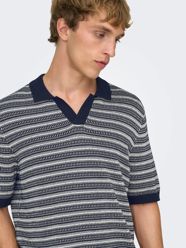 ONLY & SONS Polokragenpullover »ONSTILO REG SS SPLIT NECK KNIT NOOS« Baumwolle, regular fit