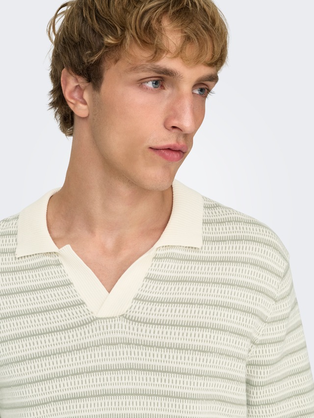 ONLY & SONS Polokragenpullover »ONSTILO REG SS SPLIT NECK KNIT NOOS« Baumwolle, regular fit