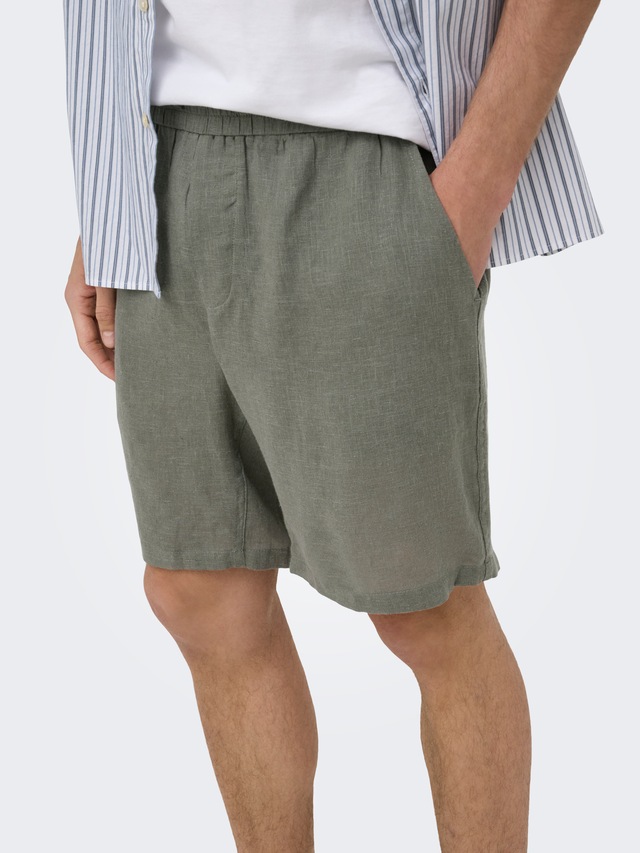 ONLY & SONS Shorts »ONSLAURENCE LINEN BLEND SHORTS NOOS« Viskosemischung, regular fit