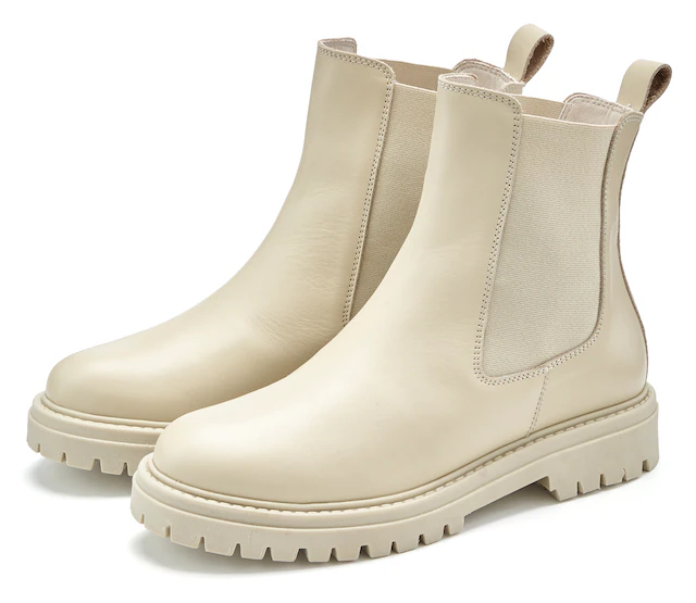 Elbsand Stiefelette »Chelseaboots, Schlupfstiefel, Lederstiefelette, Herbststiefelette« NEU Bikerboots aus Leder mit Stretch-Einsätzen & leichter Profilsohle