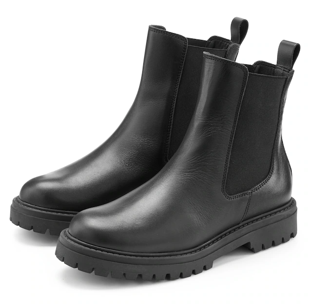 Elbsand Stiefelette »Chelseaboots, Schlupfstiefel, Lederstiefelette, Herbststiefelette« NEU Bikerboots aus Leder mit Stretch-Einsätzen & leichter Profilsohle