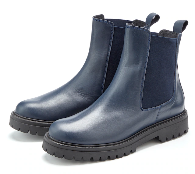Elbsand Stiefelette »Chelseaboots, Schlupfstiefel, Lederstiefelette, Herbststiefelette« NEU Bikerboots aus Leder mit Stretch-Einsätzen & leichter Profilsohle