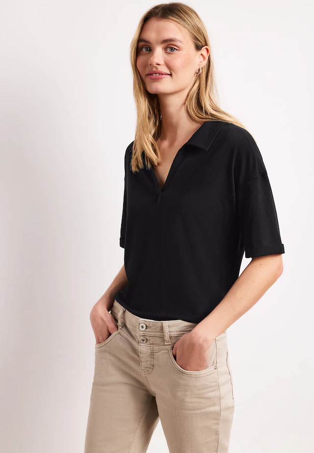 STREET ONE Poloshirt im soften Baumwoll-Mix