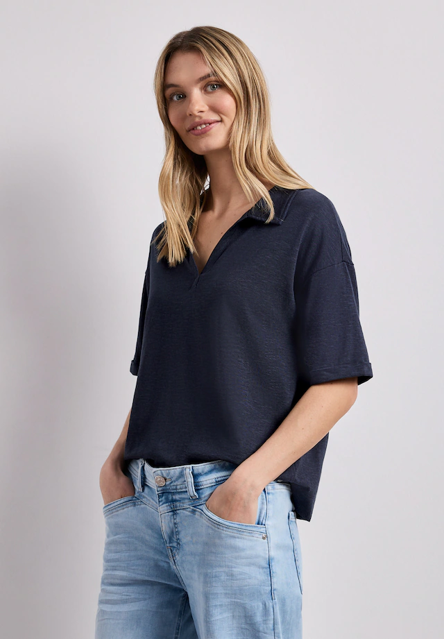 STREET ONE Poloshirt im soften Baumwoll-Mix