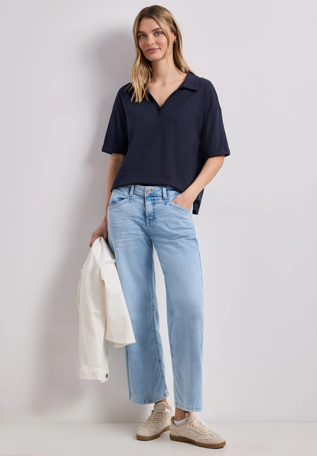 STREET ONE Poloshirt im soften Baumwoll-Mix
