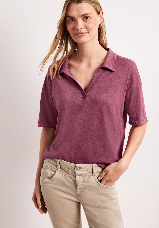 STREET ONE Poloshirt im soften Baumwoll-Mix