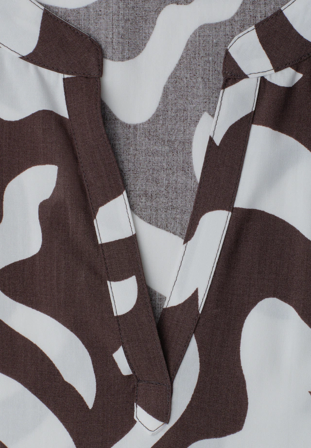 STREET ONE Shirtbluse mit geschlitztem Rundhalsausschnitt