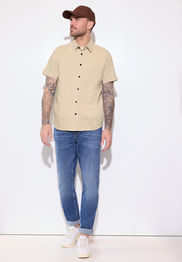 STREET ONE MEN Kurzarmhemd aus reiner Baumwolle