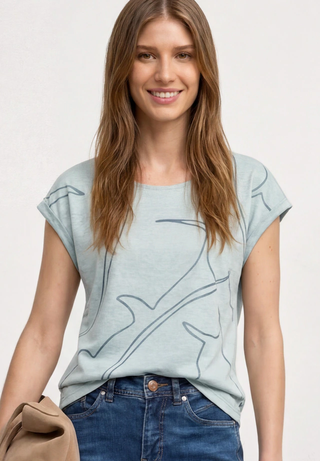 STREET ONE Rundhalsshirt mit Rundhalsausschnitt