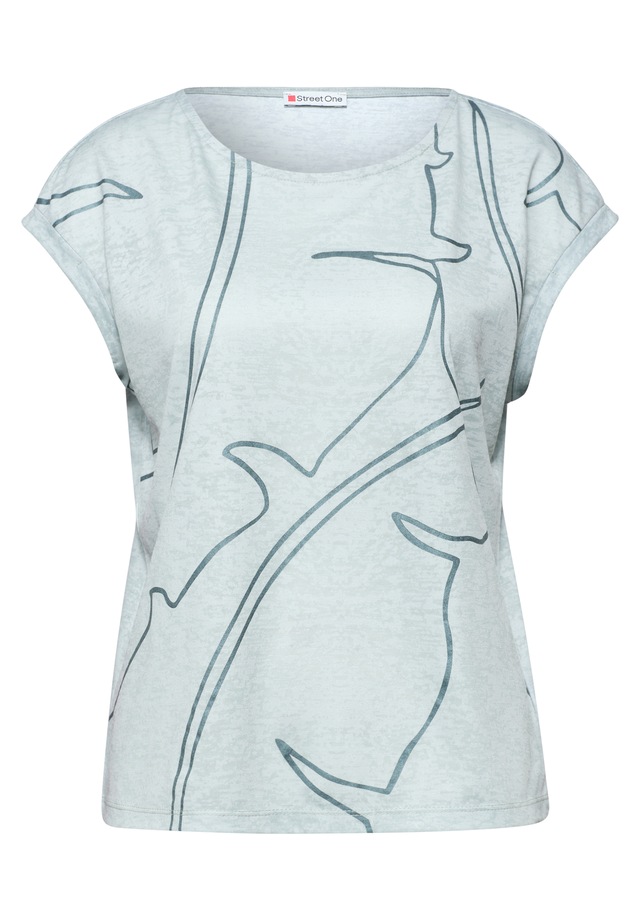 STREET ONE Rundhalsshirt mit Rundhalsausschnitt
