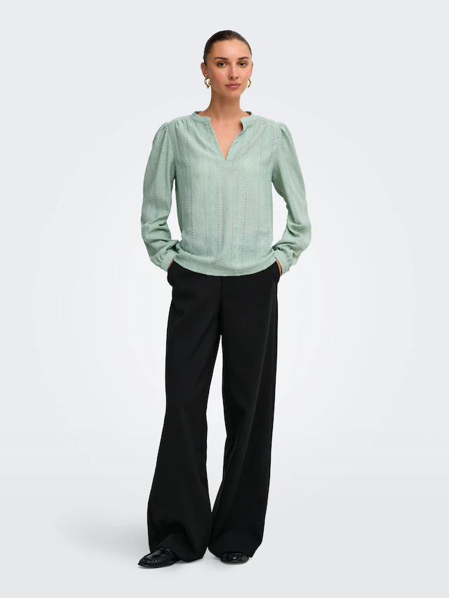 ONLY Blusenshirt »ONLMINNA L/S TOP JRS« Kunstfaser, regular fit