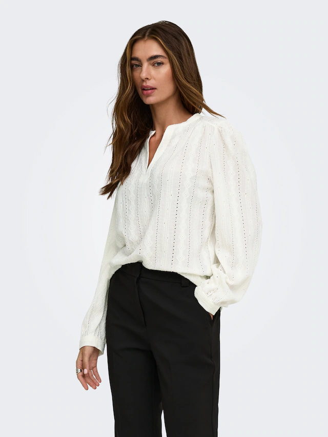 ONLY Blusenshirt »ONLMINNA L/S TOP JRS« Kunstfaser, regular fit