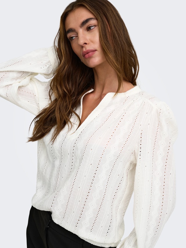 ONLY Blusenshirt »ONLMINNA L/S TOP JRS« Kunstfaser, regular fit