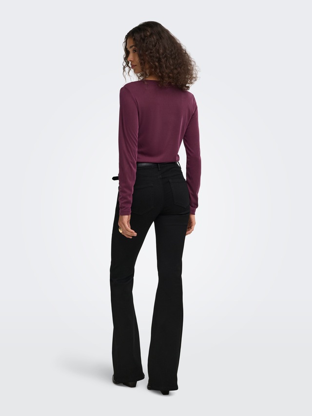 ONLY Langarmshirt »ONLIDA L/S V NECK LACE TOP CS JRS« Viskosemischung, regular fit