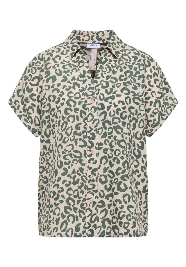Cecil Kurzarmbluse mit allover Leoprint