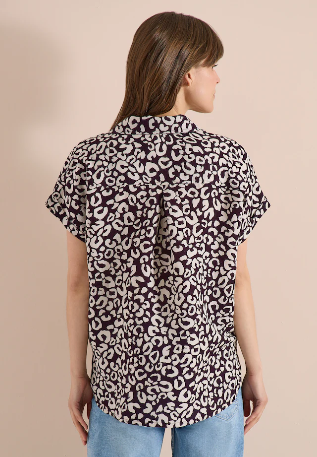 Cecil Kurzarmbluse mit allover Leoprint