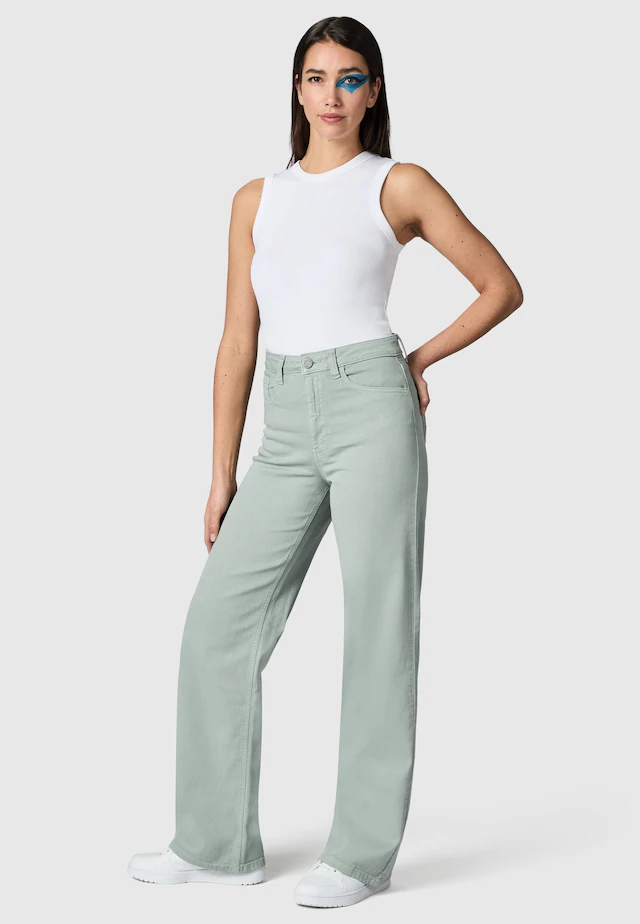 PEAK TIME Chinohose »Cyrele« Lange Wide-Leg-Hose mit Bio-Baumwolle