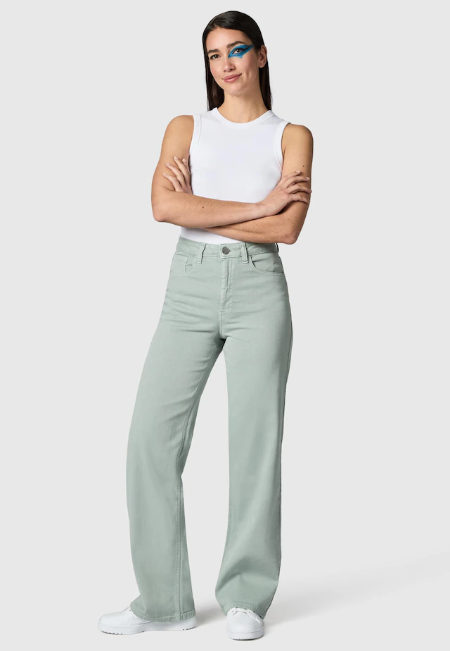 PEAK TIME Chinohose »Cyrele« Lange Wide-Leg-Hose mit Bio-Baumwolle