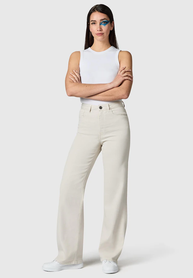 PEAK TIME Chinohose »Cyrele« Lange Wide-Leg-Hose mit Bio-Baumwolle