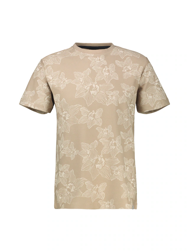 LERROS T-Shirt »T-Shirt mit floralem Print und O-Neck in Jersey-Qualität«