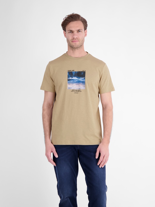 LERROS T-Shirt »Sportliches T-Shirt mit Surfer-Motiv-Print, reine Baumwolle«
