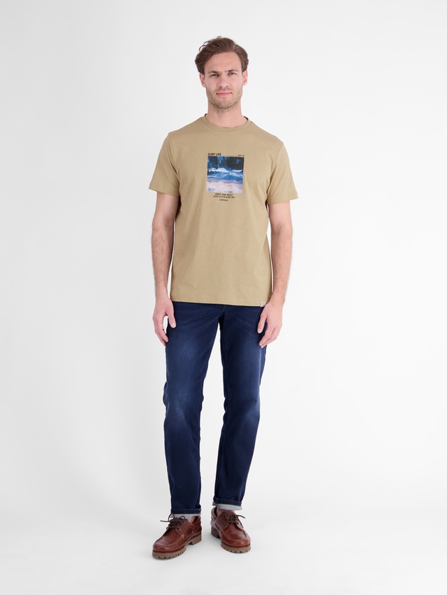 LERROS T-Shirt »Sportliches T-Shirt mit Surfer-Motiv-Print, reine Baumwolle«