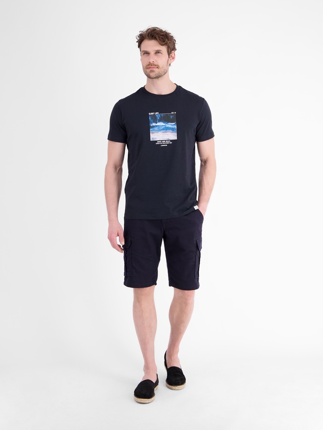 LERROS T-Shirt »Sportliches T-Shirt mit Surfer-Motiv-Print, reine Baumwolle«