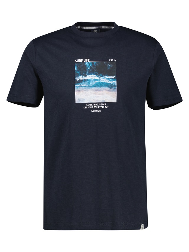 LERROS T-Shirt »Sportliches T-Shirt mit Surfer-Motiv-Print, reine Baumwolle«