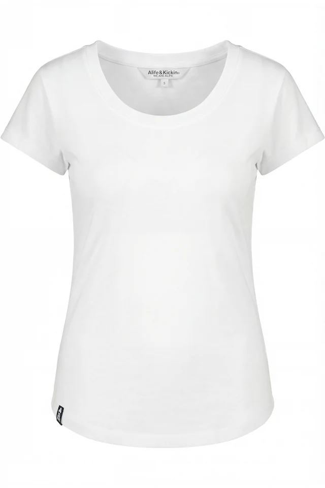 Alife & Kickin Rundhalsshirt leichtes Print Sommer-Top aus Bio-Baumwolle mit weitem U-Ausschnitt