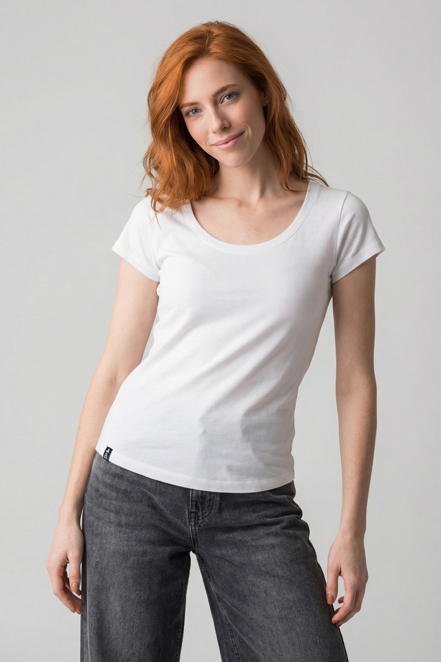 Alife & Kickin Rundhalsshirt leichtes Print Sommer-Top aus Bio-Baumwolle mit weitem U-Ausschnitt
