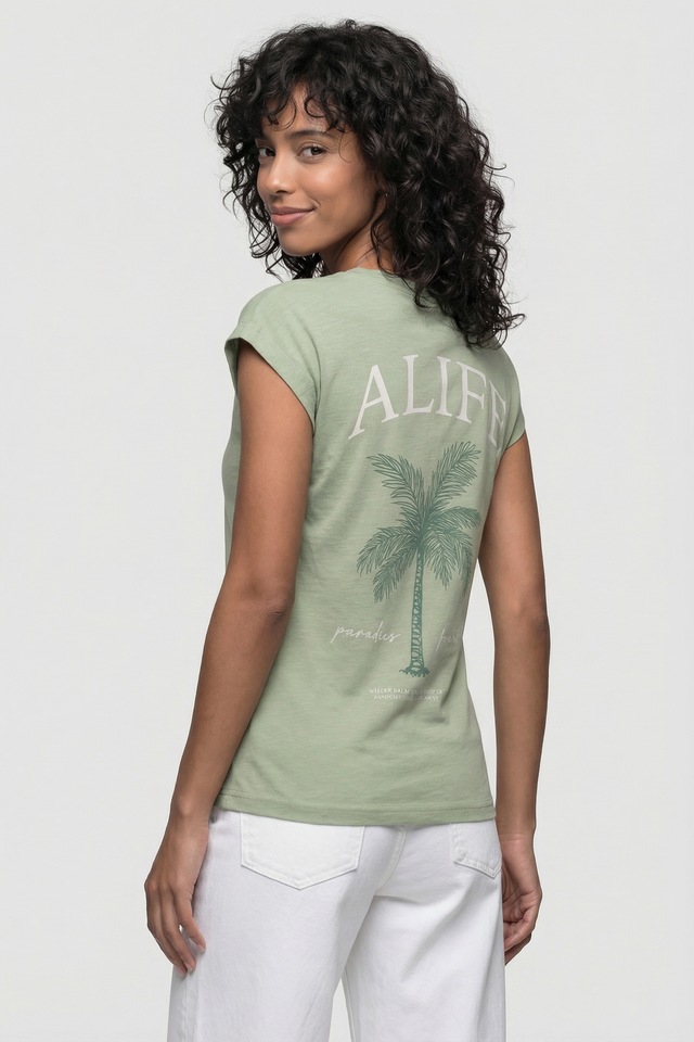 Alife & Kickin Rundhalsshirt leichtes Sommer-Top mit Print aus Bio-Baumwolle mit Rundhals