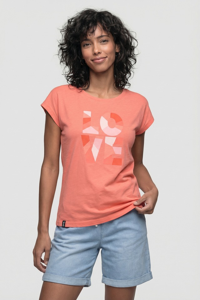 Alife & Kickin Rundhalsshirt leichtes Sommer-Top mit Print aus Bio-Baumwolle mit Rundhals