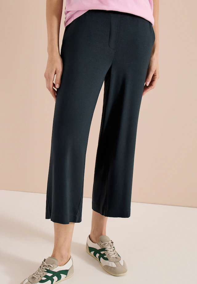 Cecil Jerseyhose »Style Neele« mit elastischem Schlupfbund, High-Waist, Wide Leg