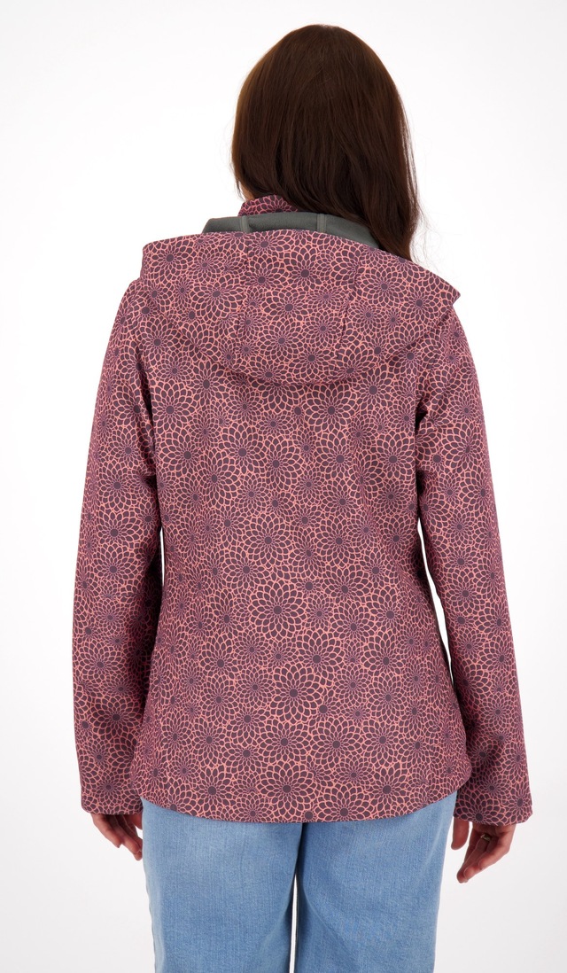 DEPROC Active Funktionsjacke »SHELBY PEAK XII Outdoorjacke« mit Kapuze leichte Softshelljacke mit All-Over-Print und abnehmbarer Kapuze