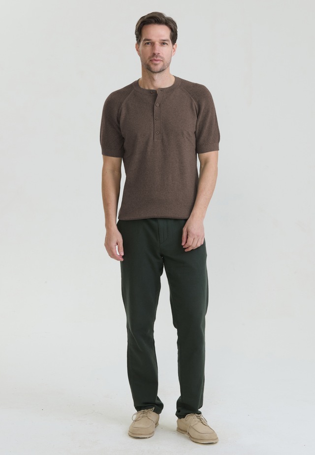 Felix Hardy T-Shirt »Basic-Strick-T-Shirt mit Rundhalsausschnitt und Knöpfen«
