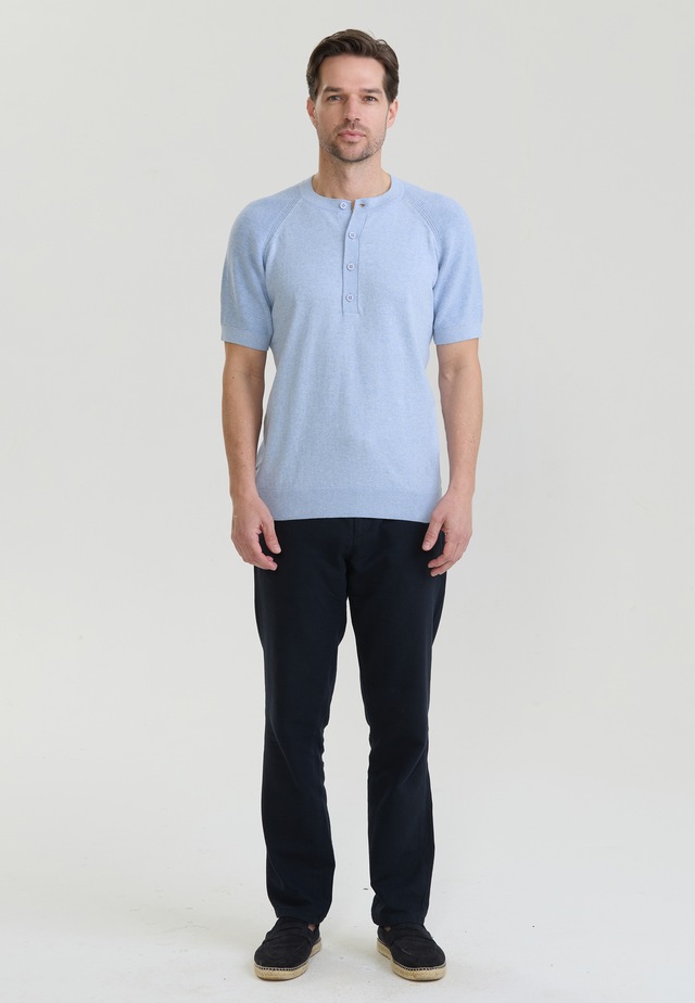 Felix Hardy T-Shirt »Basic-Strick-T-Shirt mit Rundhalsausschnitt und Knöpfen«