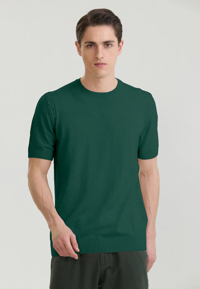 Felix Hardy T-Shirt »Basic-Strick-T-Shirt mit Rundhalsausschnitt«