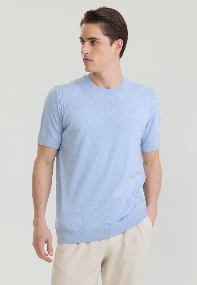 Felix Hardy T-Shirt »Basic-Strick-T-Shirt mit Rundhalsausschnitt«