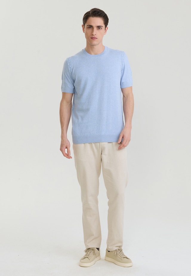 Felix Hardy T-Shirt »Basic-Strick-T-Shirt mit Rundhalsausschnitt«