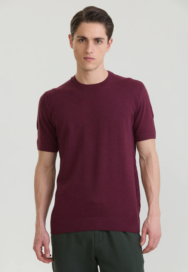 Felix Hardy T-Shirt »Basic-Strick-T-Shirt mit Rundhalsausschnitt«