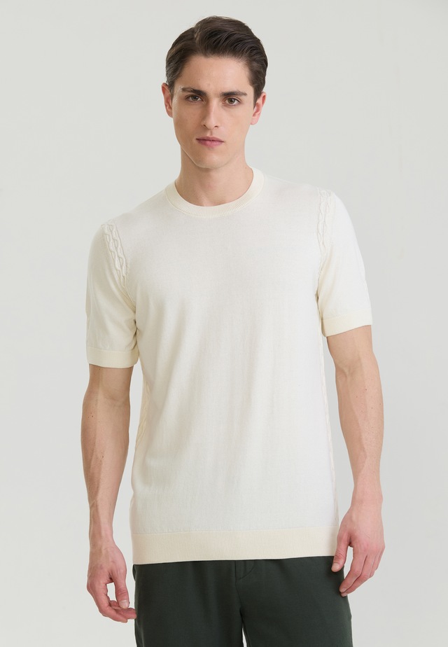 Felix Hardy T-Shirt »Basic-Strick-T-Shirt mit Rundhalsausschnitt«