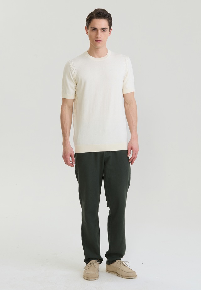 Felix Hardy T-Shirt »Basic-Strick-T-Shirt mit Rundhalsausschnitt«