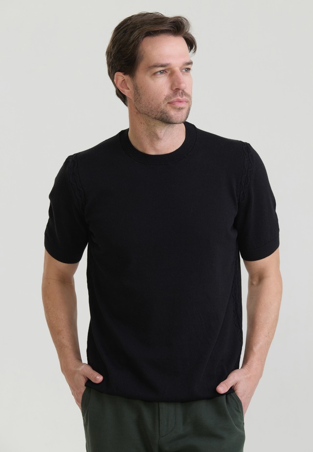 Felix Hardy T-Shirt »Basic-Strick-T-Shirt mit Rundhalsausschnitt«