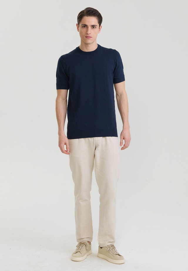 Felix Hardy T-Shirt »Basic-Strick-T-Shirt mit Rundhalsausschnitt«